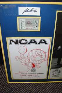 Vintage 1964 NCAA Final Four UCLA Program & Ticket Display  