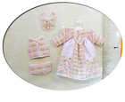 Dollhouse Miniature Newborn Pink Gingham Clothing Kit, Butterfly Baby 