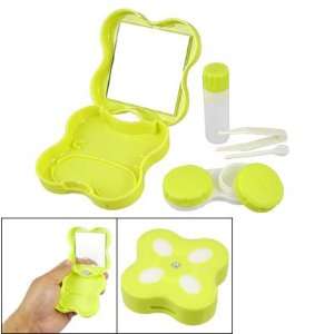  Yellow Green Butterfly Shaped Plastic Contact Lens Mate 