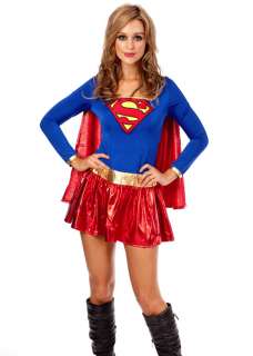 New Halloween Superhero Superwoman Supergirl Costume Spandex Full 
