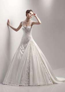 Hot appliqued Wedding Dress Bridal Gown Sz 2 28 New  