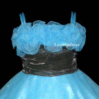 NEW Flower Girl Wedding Party Pageant Dress Outfit Children Wear Blue 