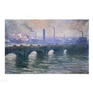 Waterloo Bridge, Cloudy Day, 1900 by Claude Monet 24.00X18.00. Art 