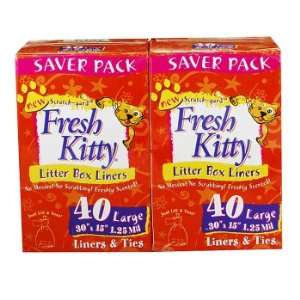  Fresh Kitty Large Litter Box Liners   Double Pack: Pet 