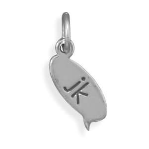   Sterling Silver Charm Pendant Text Message jk Just Kidding Jewelry