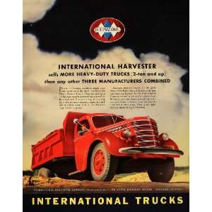  1939 Ad International Harvester Company Red Dump Truck 