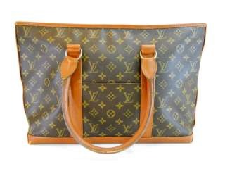USED Louis Vuitton Monogram Weekend Tote Bag 100% Authentic Free 