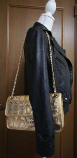 CHANEL Gold Ice Cube Classic Flap Shoulder Bag LIMITED EDITION 