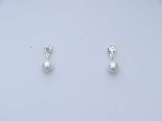 Bridal Wedding Crystal Pearl Choker Necklace Set 1186  