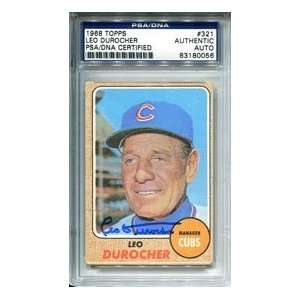  Leo Durocher Autographed 1968 Topps Card: Sports 