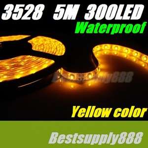   Yellow 3528 SMD 300LED 5M 60LED/M LED Light Flexible Strip 12V 2A DC