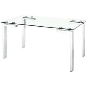 Roca Glass and Chrome Dining Table: Home & Kitchen