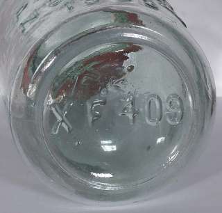 MIDGET PINT Fruit Jar MASONS CFJCo 1858 GREENISH  