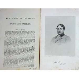   1871 Antique Portrait Lord Hastings Jacob Astley Sport: Home & Kitchen
