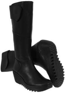 Fly London Womens Yule Black New Leather Long Boots  