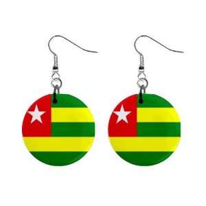  Togo Flag Button Earrings 
