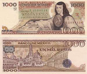 Mexico $ 1000 Pesos Juana de A May 13,1983 UNC QU084536  
