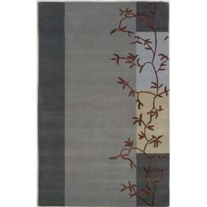   11 Hand Tufted Area Rug Brown Branches in Grey Blue: Home & Kitchen