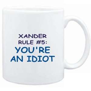  Mug White  Xander Rule #5 Youre an idiot  Male Names 