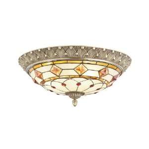   Lighting Orpheum 3 Light Flush Mount 7273 76 Classic Brass Patina