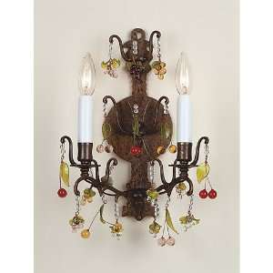  Wildwood Lamps 7789 Crystal Sconces in Hand Finished Brass 
