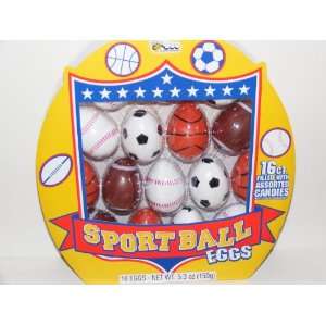   16 Sport Ball Plastic Candy Filled Easter Egg Hunt Eggs Toys & Games