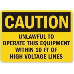   Of High Voltage Lines Laminated Vinyl Sign, 5 x 3.5 Office Products