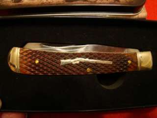 SS Rough Rider Brown Bone Rifleman Series Trapper Pocket Knife 