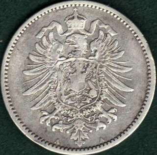 ERROR OPPORTUNITY! Germany 1 Mark 1875 A Silver Coin  