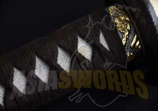   T10 1095 Real Clay Tempered Steel Japanese Warrior Katana Sword #197