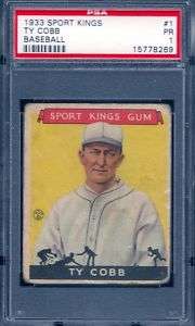 1933 Goudey Sport Kings #1 TY COBB Tigers HOF PSA 1  