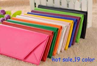 hot sale envelope lady PU clutch wallet purse 19 colors  