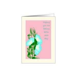 Feel Better Wish, Blue Heart Sweet Peas Card