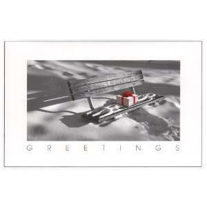 10 Pack of Christmas Cards   Snowy Park Bench (A9 size: 5 3/4 x 8 3/4 