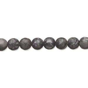 876 Bead, fossil agate (natural), 6mm round, Mohs hardness 6 1/2 to 7 