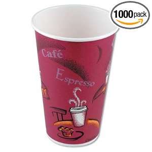 Solo Bistro Design Hot Drink Cups, Paper, 12 oz., Maroon, 20 Bags of 