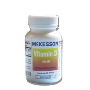  McKesson Vitamin D 400IU Tablet Supplement 100/Bottle 