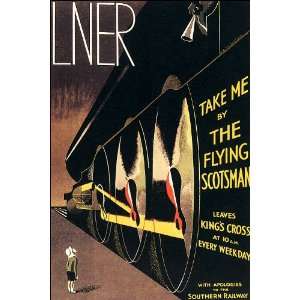  8x11 Inches Poster. Take Me by the Flying Scotsman (LNER 