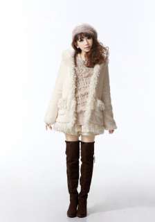 Lady sweet plush tassel edge even cap plush thick coat  