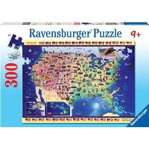  USA Map 300 Piece Puzzle Toys & Games