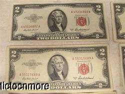 US 1953A 1953 A $2 TWO DOLLAR UNITED STATES NOTES RED SEAL SMALL 