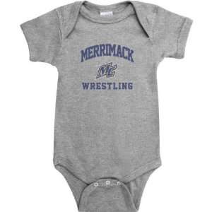  Merrimack Warriors Sport Grey Varsity Washed Wrestling 