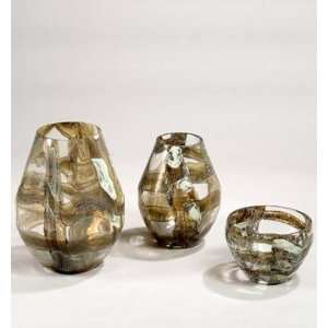  PC9593   Hand Blown Clear Glass Vase: Patio, Lawn & Garden