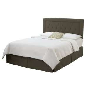  Border Tufted Skirted Bed in Velvet Pewter Size Full 