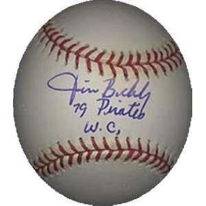  Autographed Jim Bibby Baseball   inscribed 79 WSC Sports 