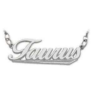   Taurus Script Zodiac Pendant Apr 21   May 21 with 18 chain: Jewelry