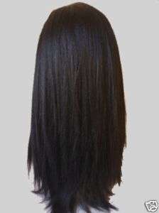 Full Lace Cap 100% Indian Remy Human Hair Wig 14 yaki  