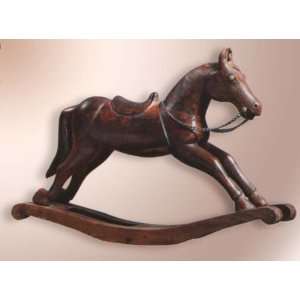  Miniature Hand Carved Solid Wood Rocking Horse