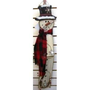  Folding Snowman Wall Hanger Wooden Country Christmas