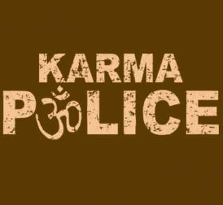 447 KARMA POLICE yoga tour hemp radiohead peace T Shirt  